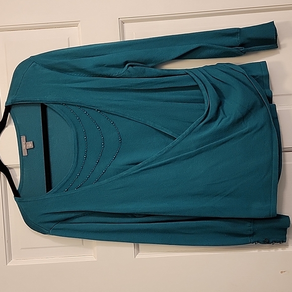 Apt 9 XL Teal sweater top - Picture 1 of 6